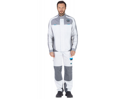 Куртка мужская рабочая летняя "Старт" белая с серым