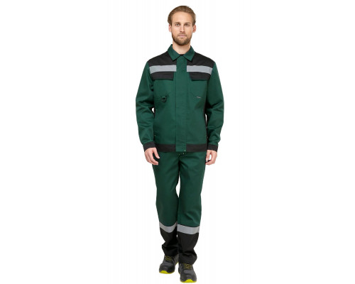 Костюм мужской рабочий летний "Джокер" МВО с брюками зеленый-черный