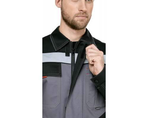 Костюм мужской рабочий летний "Гудзон" NEW с пк серый-черный
