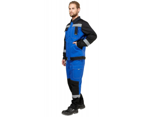 Костюм мужской рабочий летний "Гудзон" NEW василек-черный